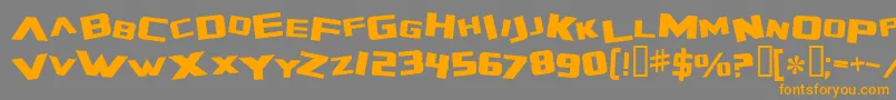 フォントZeroGravityExtended – オレンジの文字は灰色の背景にあります。