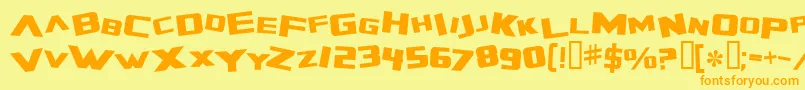 Шрифт ZeroGravityExtended – оранжевые шрифты на жёлтом фоне