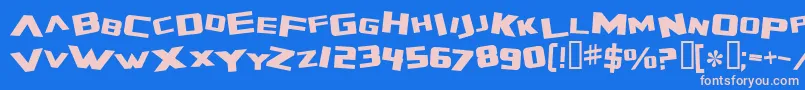 フォントZeroGravityExtended – ピンクの文字、青い背景
