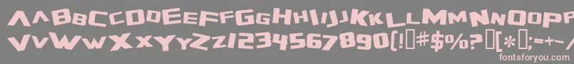 フォントZeroGravityExtended – 灰色の背景にピンクのフォント