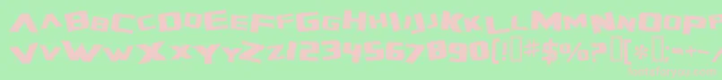 ZeroGravityExtended-fontti – vaaleanpunaiset fontit vihreällä taustalla