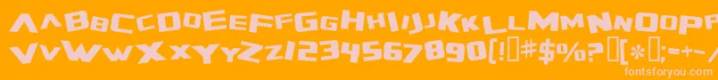 Шрифт ZeroGravityExtended – розовые шрифты на оранжевом фоне