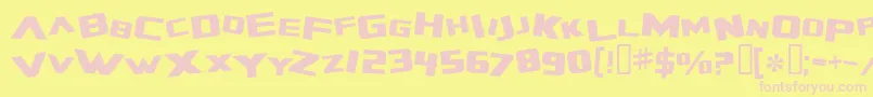 Шрифт ZeroGravityExtended – розовые шрифты на жёлтом фоне
