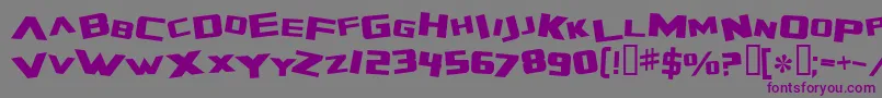 フォントZeroGravityExtended – 紫色のフォント、灰色の背景