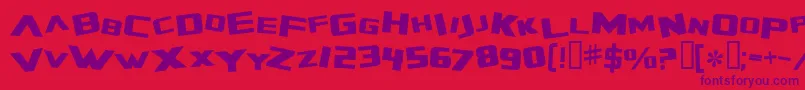 ZeroGravityExtended-fontti – violetit fontit punaisella taustalla