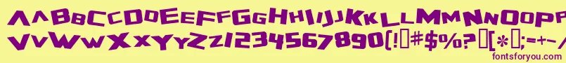 ZeroGravityExtended-fontti – violetit fontit keltaisella taustalla