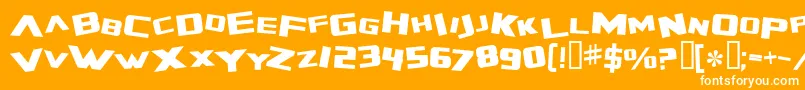 Шрифт ZeroGravityExtended – белые шрифты на оранжевом фоне