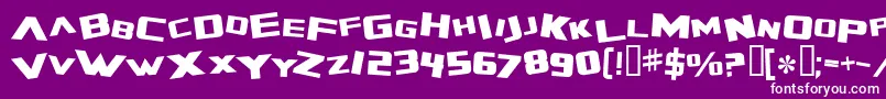 ZeroGravityExtended-fontti – valkoiset fontit violetilla taustalla