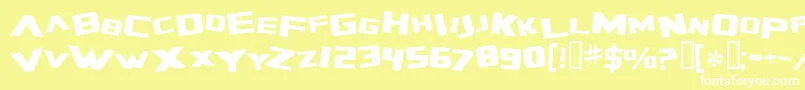 Шрифт ZeroGravityExtended – белые шрифты на жёлтом фоне