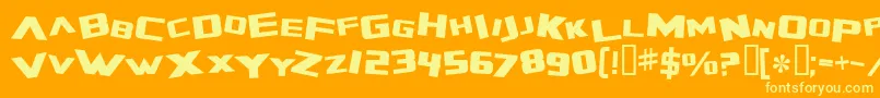 フォントZeroGravityExtended – オレンジの背景に黄色の文字