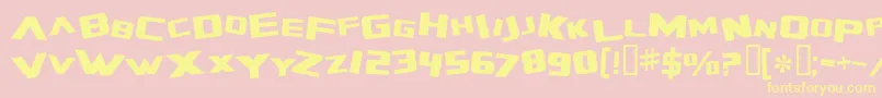 Шрифт ZeroGravityExtended – жёлтые шрифты на розовом фоне