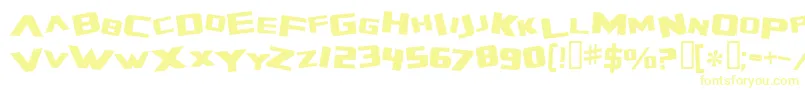 ZeroGravityExtended-Schriftart – Gelbe Schriften auf weißem Hintergrund