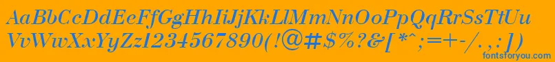 UkrainianbodoniItalic Font – Blue Fonts on Orange Background