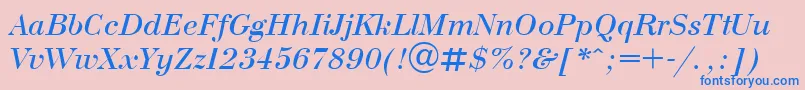 UkrainianbodoniItalic Font – Blue Fonts on Pink Background