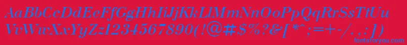 UkrainianbodoniItalic Font – Blue Fonts on Red Background