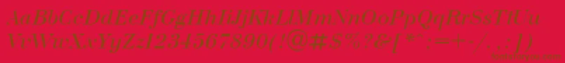 UkrainianbodoniItalic Font – Brown Fonts on Red Background