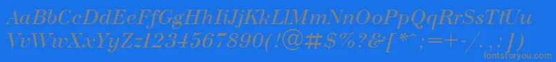 UkrainianbodoniItalic Font – Gray Fonts on Blue Background