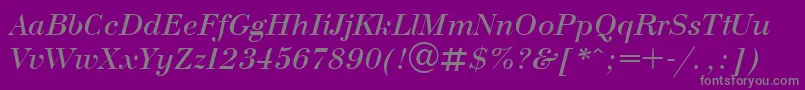 UkrainianbodoniItalic Font – Gray Fonts on Purple Background