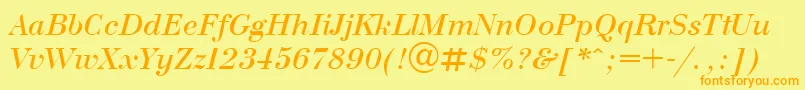 UkrainianbodoniItalic Font – Orange Fonts on Yellow Background