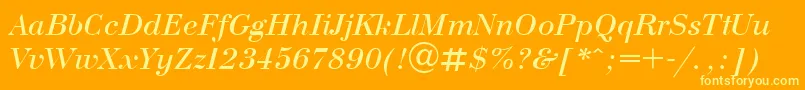 UkrainianbodoniItalic Font – Yellow Fonts on Orange Background