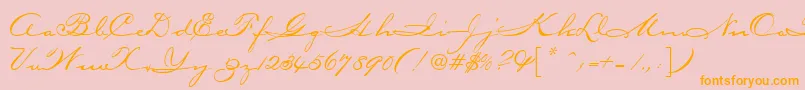 CarpenterScript Font – Orange Fonts on Pink Background