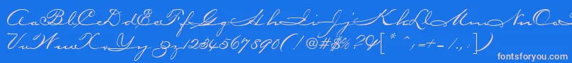 フォントCarpenterScript – ピンクの文字、青い背景