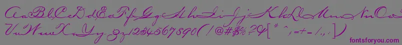 CarpenterScript-Schriftart – Violette Schriften auf grauem Hintergrund