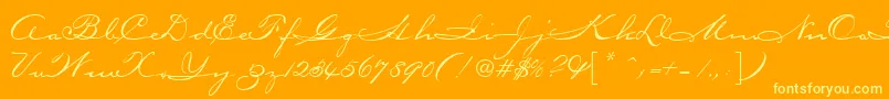 CarpenterScript Font – Yellow Fonts on Orange Background