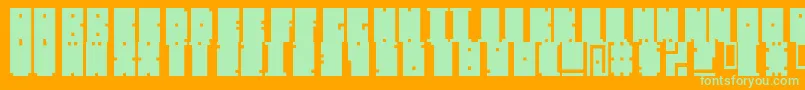 Czcionka MischstabDecibelRepulse – zielone czcionki na pomarańczowym tle