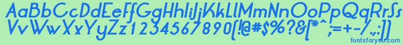 LrtOksanaBoldItalic Font – Blue Fonts on Green Background