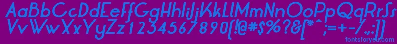 LrtOksanaBoldItalic Font – Blue Fonts on Purple Background