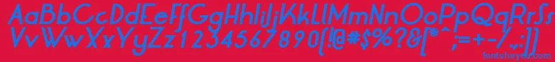 LrtOksanaBoldItalic Font – Blue Fonts on Red Background