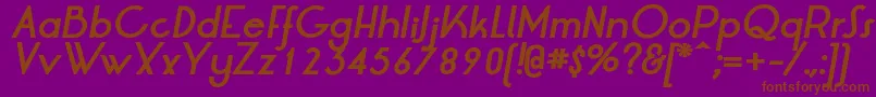 LrtOksanaBoldItalic Font – Brown Fonts on Purple Background