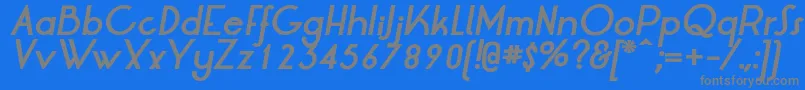 Fonte LrtOksanaBoldItalic – fontes cinzas em um fundo azul