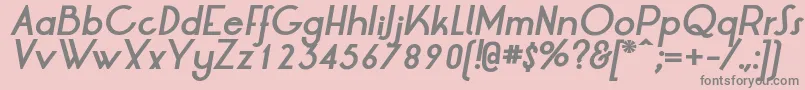 Fonte LrtOksanaBoldItalic – fontes cinzas em um fundo rosa