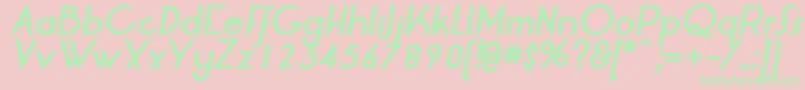 Fonte LrtOksanaBoldItalic – fontes verdes em um fundo rosa