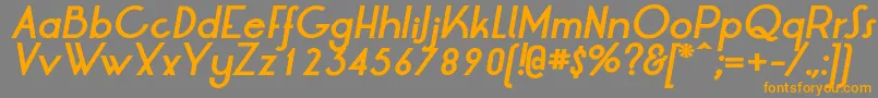 LrtOksanaBoldItalic-fontti – oranssit fontit harmaalla taustalla