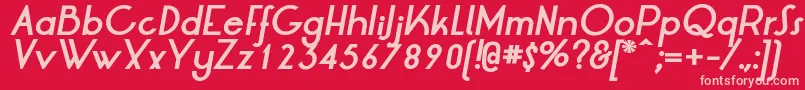 Fonte LrtOksanaBoldItalic – fontes rosa em um fundo vermelho