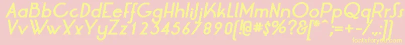 Fonte LrtOksanaBoldItalic – fontes amarelas em um fundo rosa