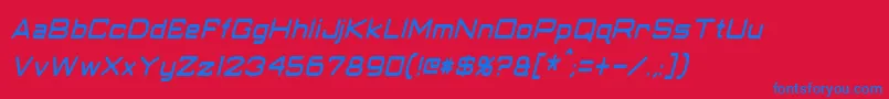 ClassicRobotCondensedItalic Font – Blue Fonts on Red Background