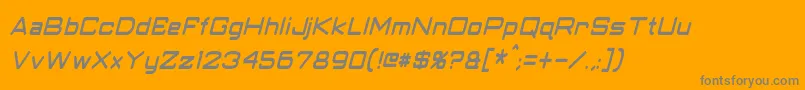 ClassicRobotCondensedItalic-Schriftart – Graue Schriften auf orangefarbenem Hintergrund