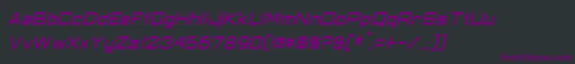 Fonte ClassicRobotCondensedItalic – fontes roxas em um fundo preto