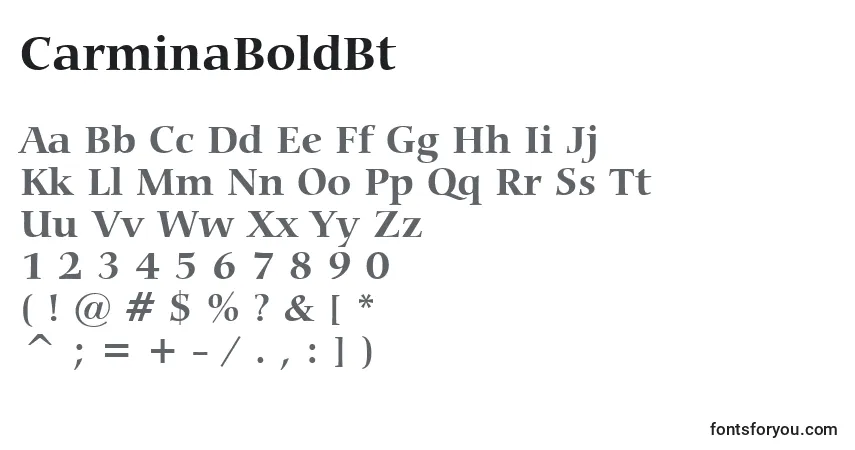 CarminaBoldBt-fontti – aakkoset, numerot, erikoismerkit