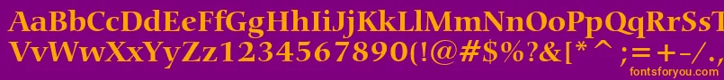 CarminaBoldBt Font – Orange Fonts on Purple Background