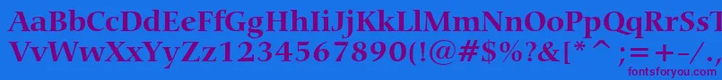 CarminaBoldBt Font – Purple Fonts on Blue Background