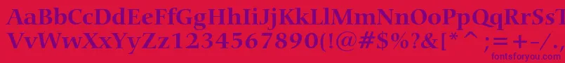 CarminaBoldBt Font – Purple Fonts on Red Background