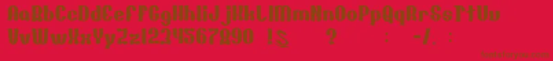 GomariceChocolate-Schriftart – Braune Schriften auf rotem Hintergrund