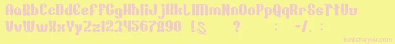 GomariceChocolate Font – Pink Fonts on Yellow Background