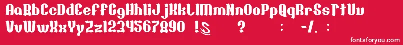 GomariceChocolate Font – White Fonts on Red Background