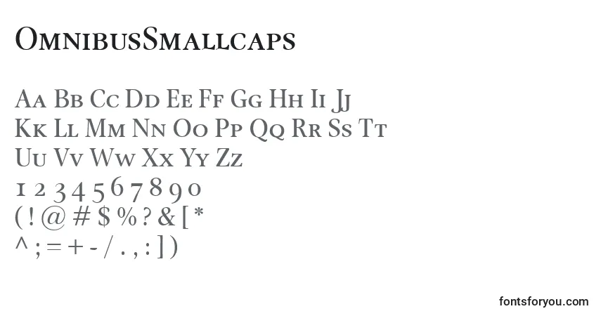 Schriftart OmnibusSmallcaps – Alphabet, Zahlen, spezielle Symbole
